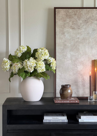 Cream Green Artificial Hydrangea Branch - 36"
