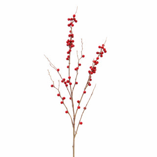 Artificial Tall Red Berries & Oriental Vase Set
